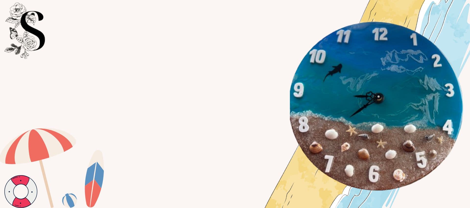 Ocean Breeze Resin Wall Clock